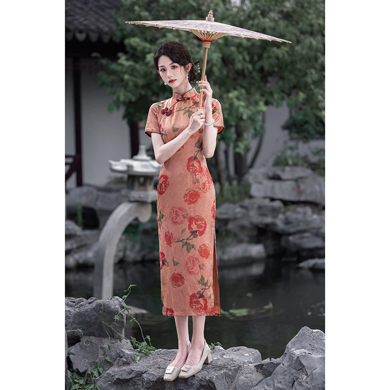 缇花影 |新中式旗袍夏季新款复古民国风年轻款少女气质高端连衣裙