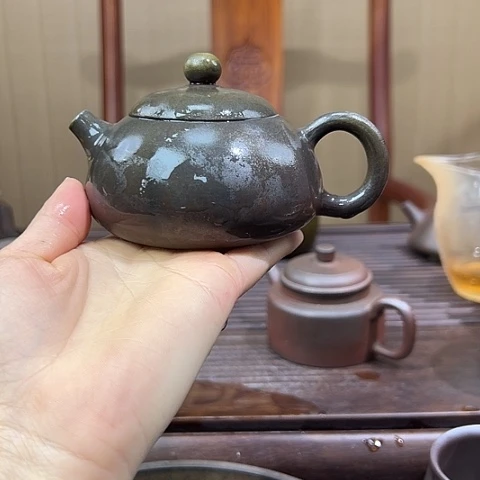 戬谷龙窑坭兴陶柴烧茶壶46