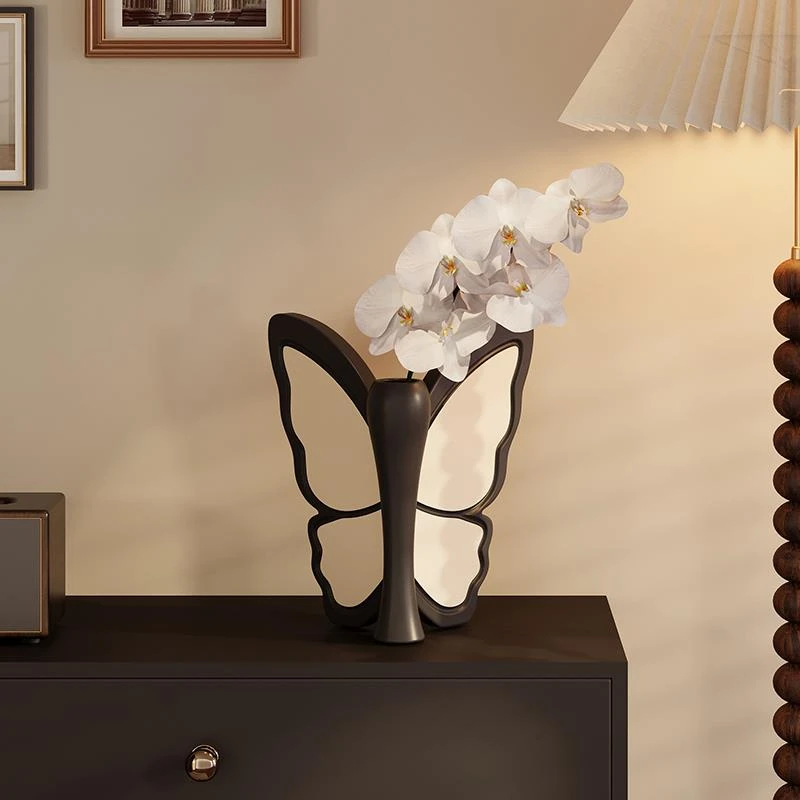 法式中古风蝴蝶摆件复古花瓶客厅玄关柜桌面装饰品轻奢高级感礼物