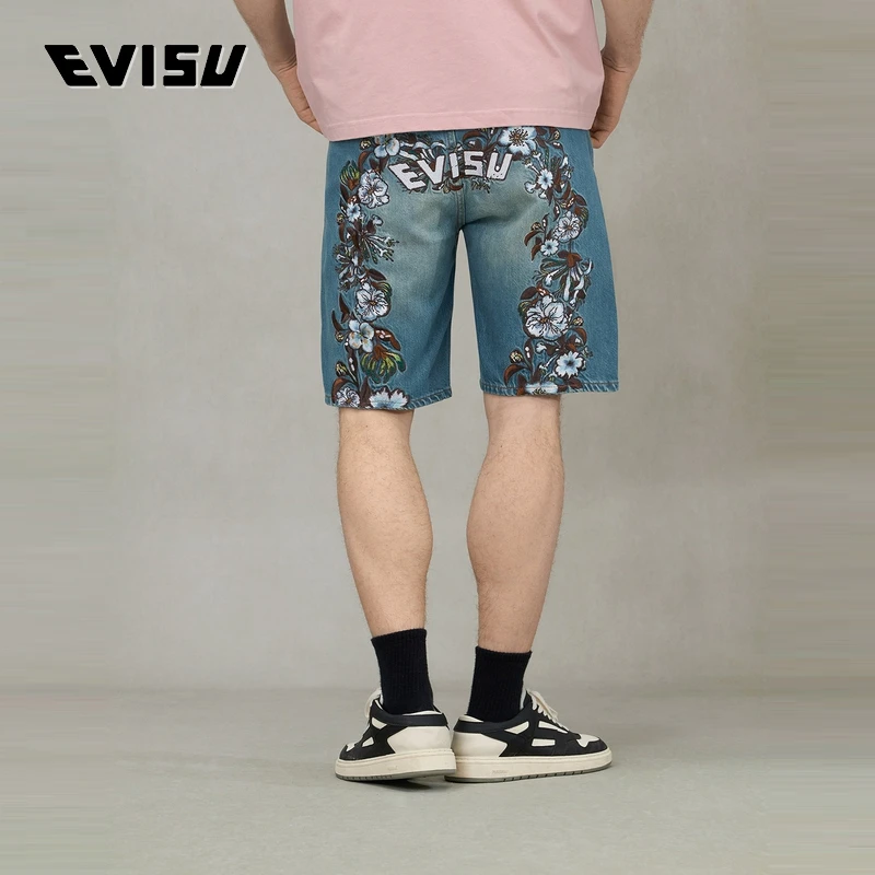 EVISU福神 春季男士大M牛仔短裤2ESHTM5DS1166XXDN