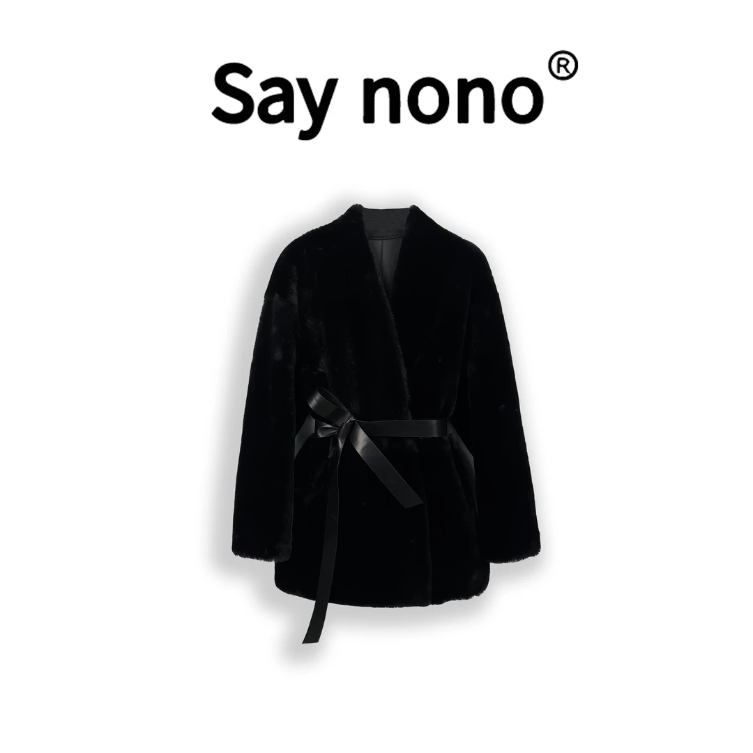 懒猫nono│Saynono 轻奢定制皮毛一体水貂设计皮草外套WD1210
