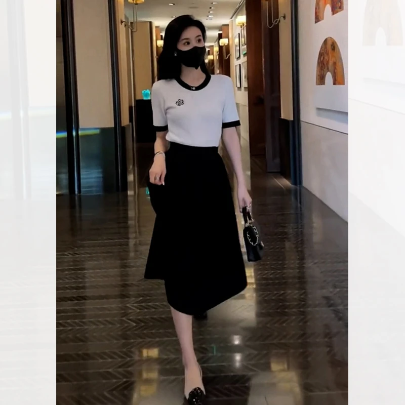 2025夏季新款女装时尚穿搭韩系风格套装半身裙通勤显瘦洋气小个子