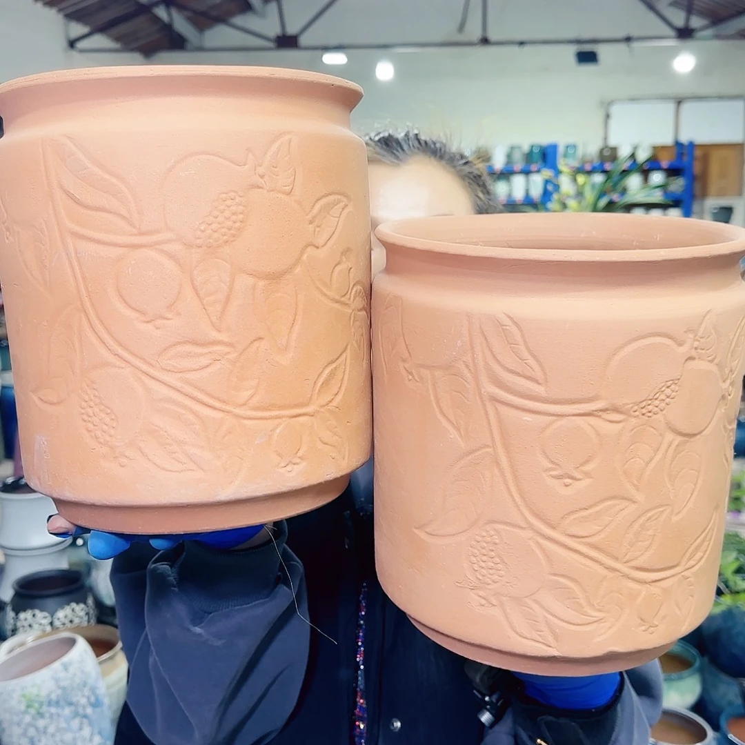 紫砂花盆高23口21