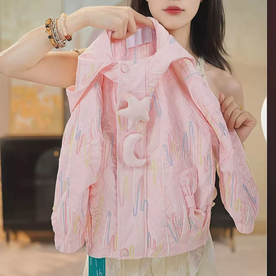 女童外套秋装2025新款洋气儿童时髦韩版连帽上衣小女孩春秋款衣服