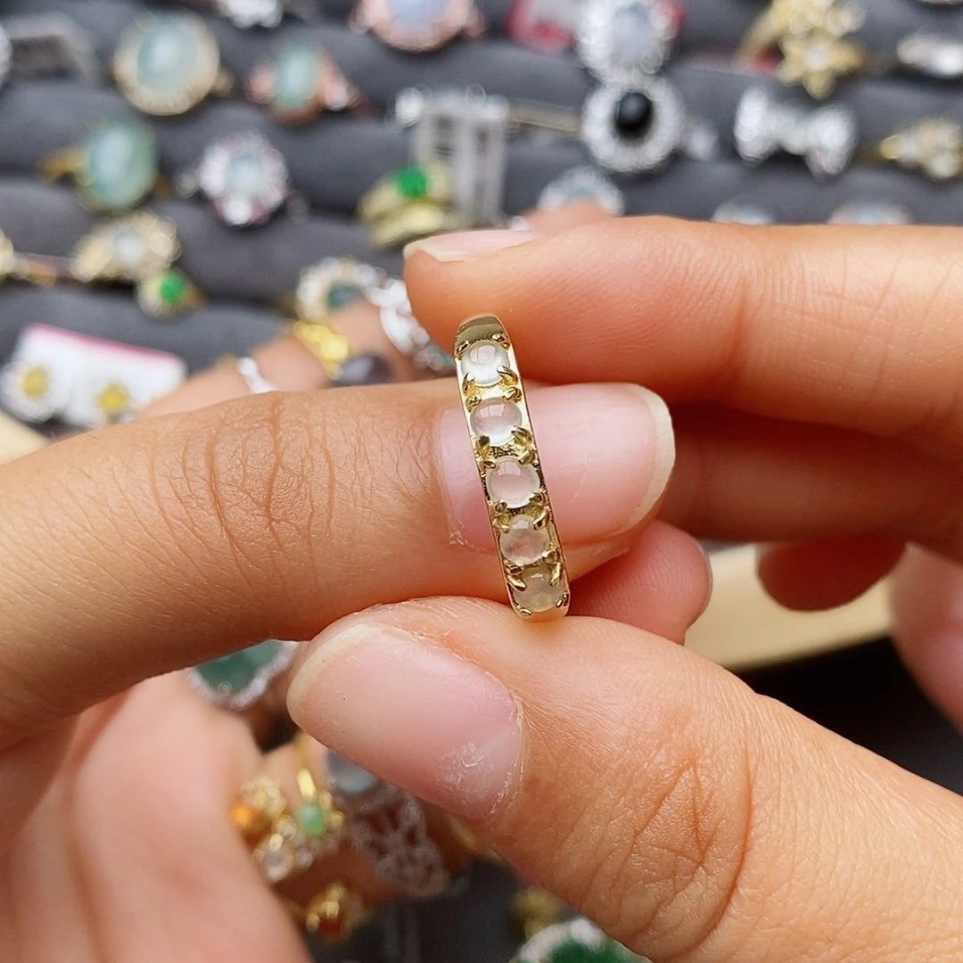 翡翠戒指银S925镶嵌丹1111111