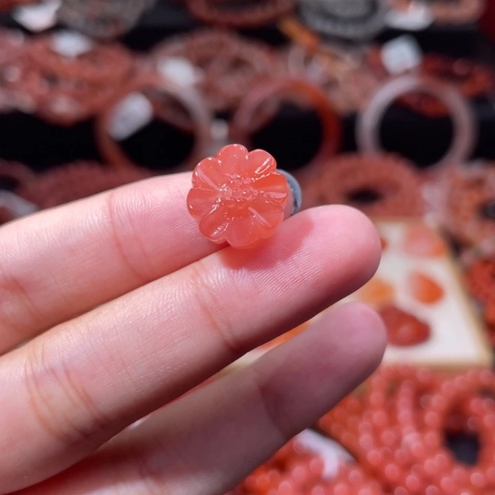 南红玛瑙未镶嵌配饰手串小雏菊1028