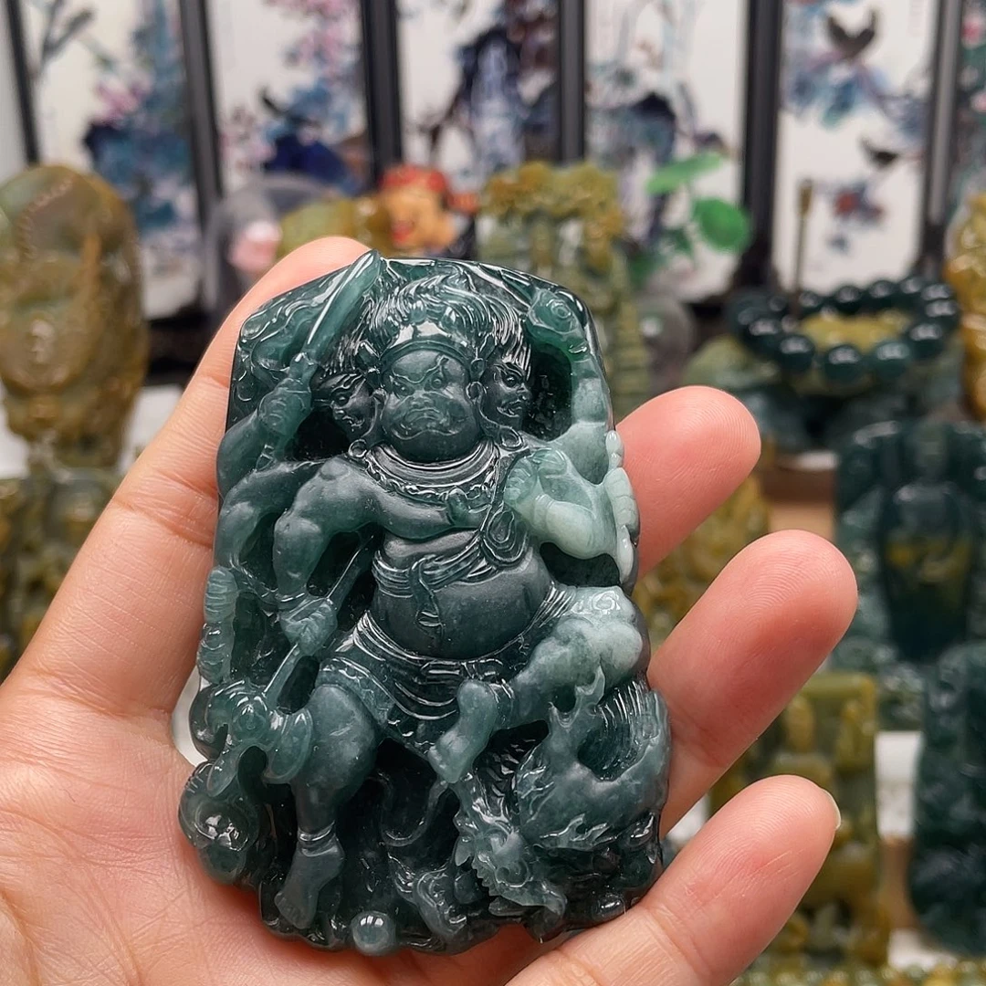 翡翠未镶嵌颈饰天然翡翠a货大黑天