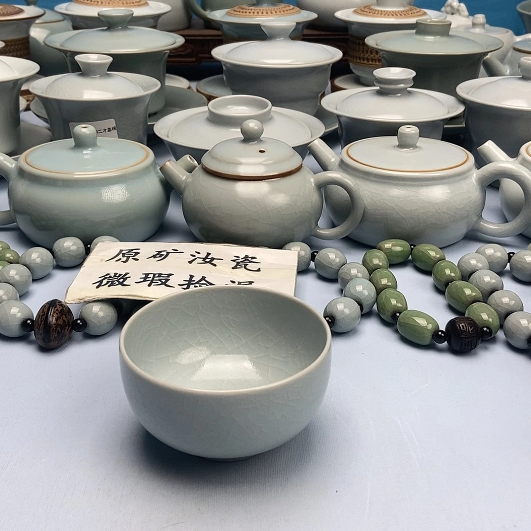 杯仿古月白罗汗杯原矿原釉原产地