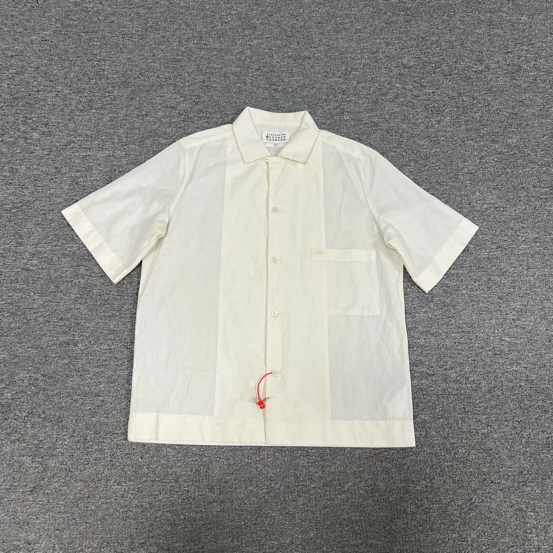 99新 Maison Margiela/梅森马吉拉 白色 短袖 衬衫 40码