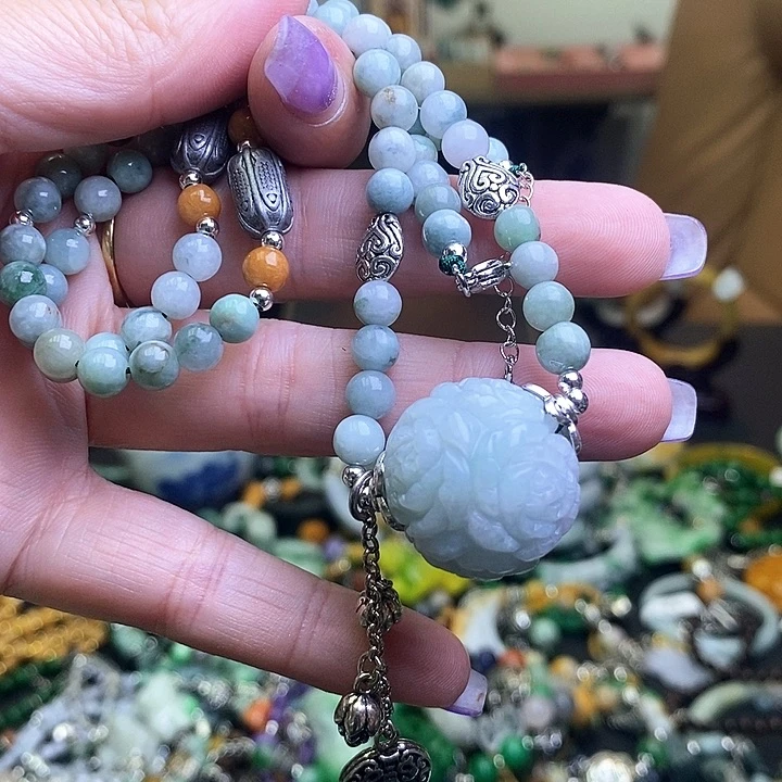 橙***花翡翠未镶嵌吊坠(赠链)199