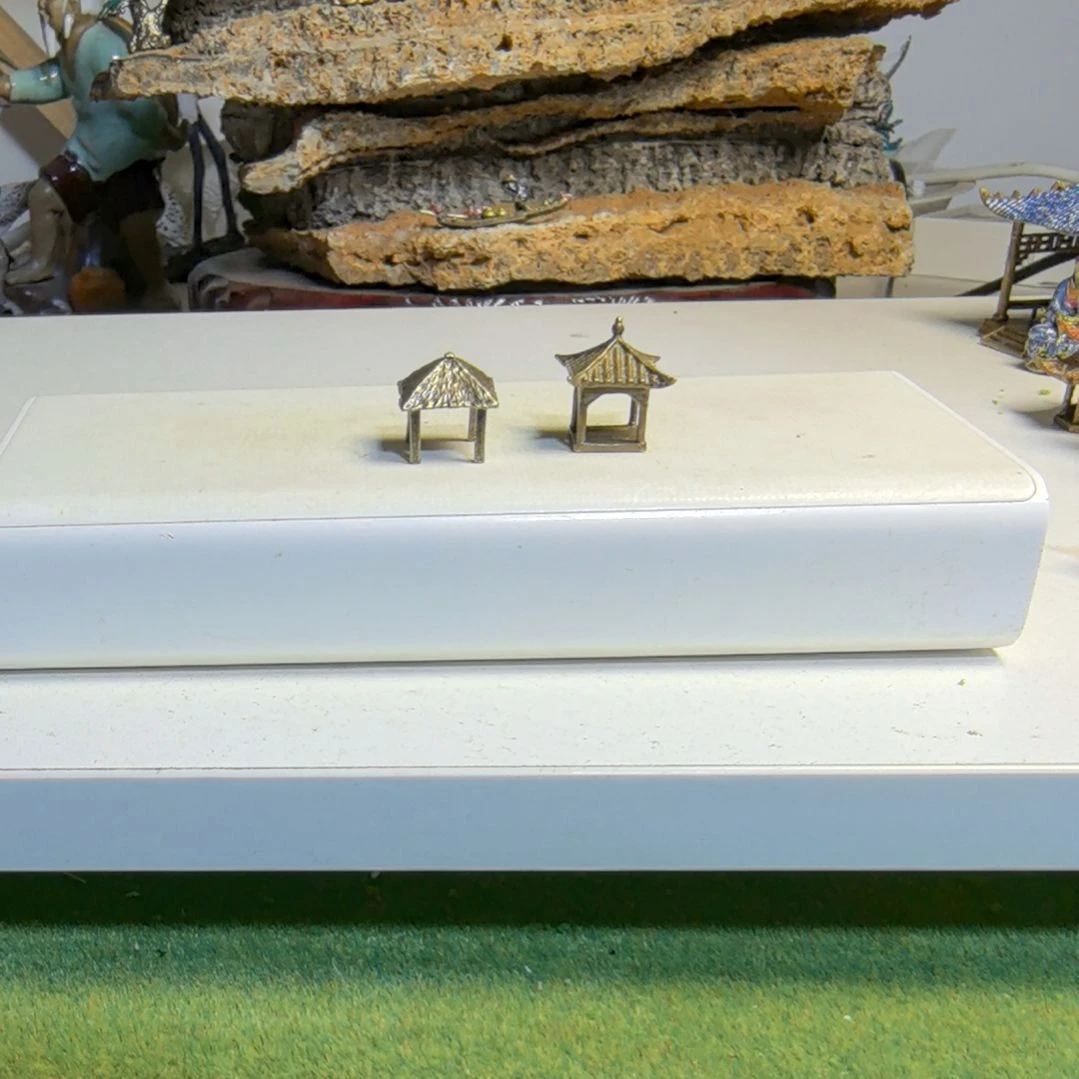 云***房铜盆景假山造景摆件