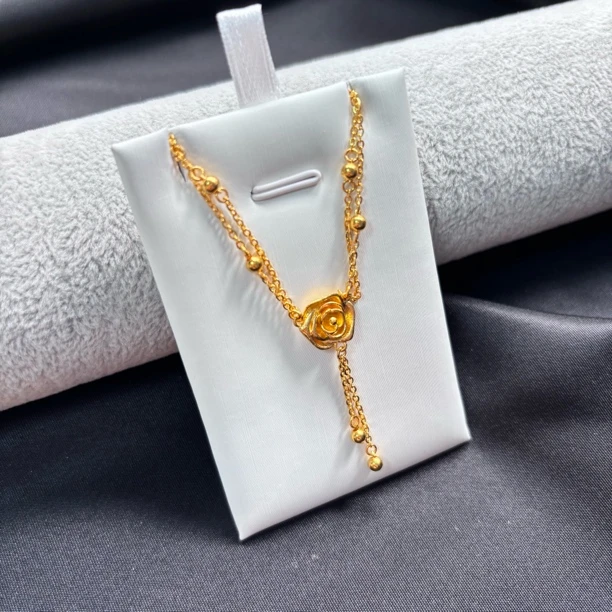 足金999 5G工艺仲夏之夜玫瑰黄金套链经典百搭