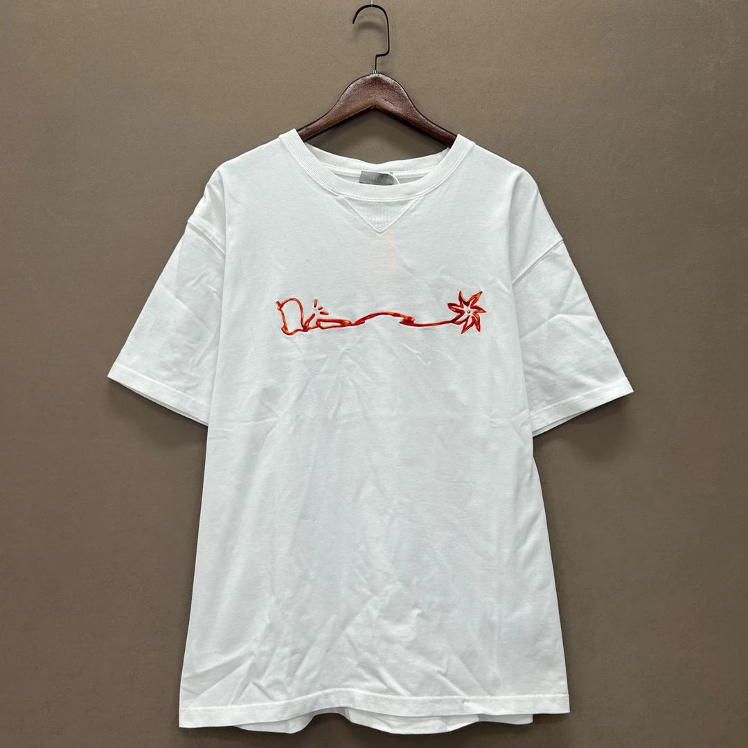99新 DIOR/迪奥 Travis Scott联名白色刺绣logo短袖X3L码