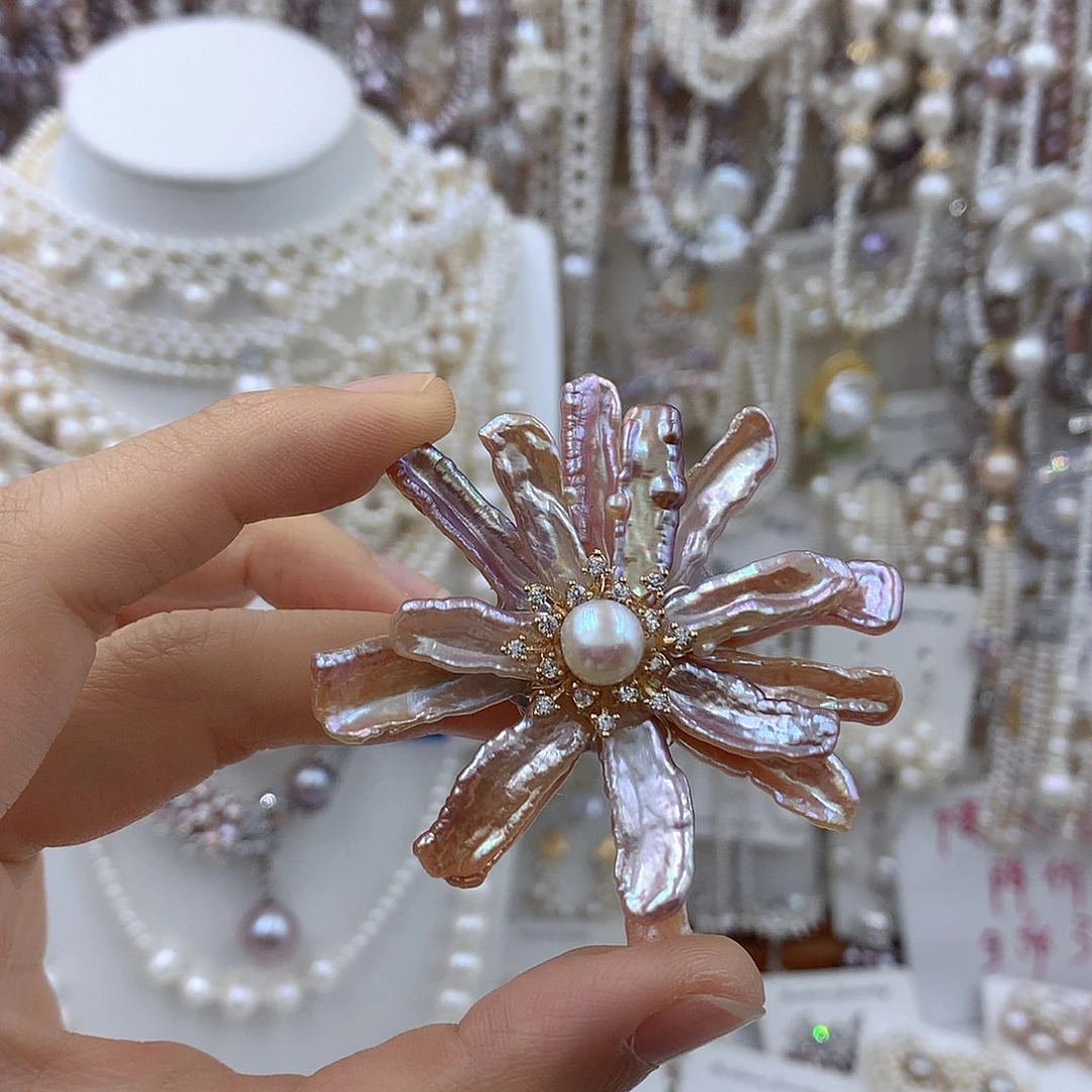 银S925镶嵌项链耳饰淡水珍珠