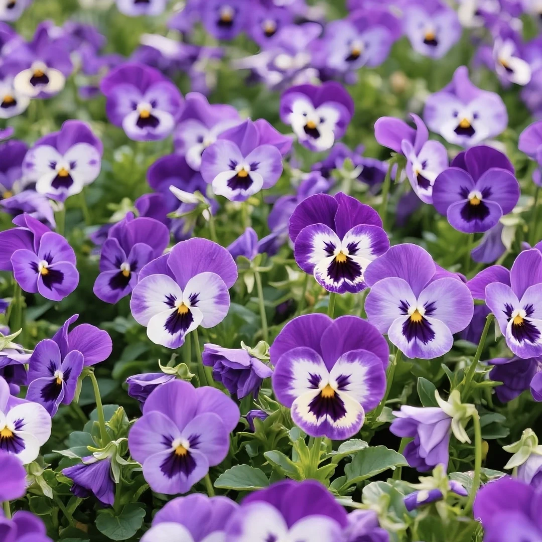 角堇盆栽带花苞三色堇冬季耐寒阳台庭院易养花卉