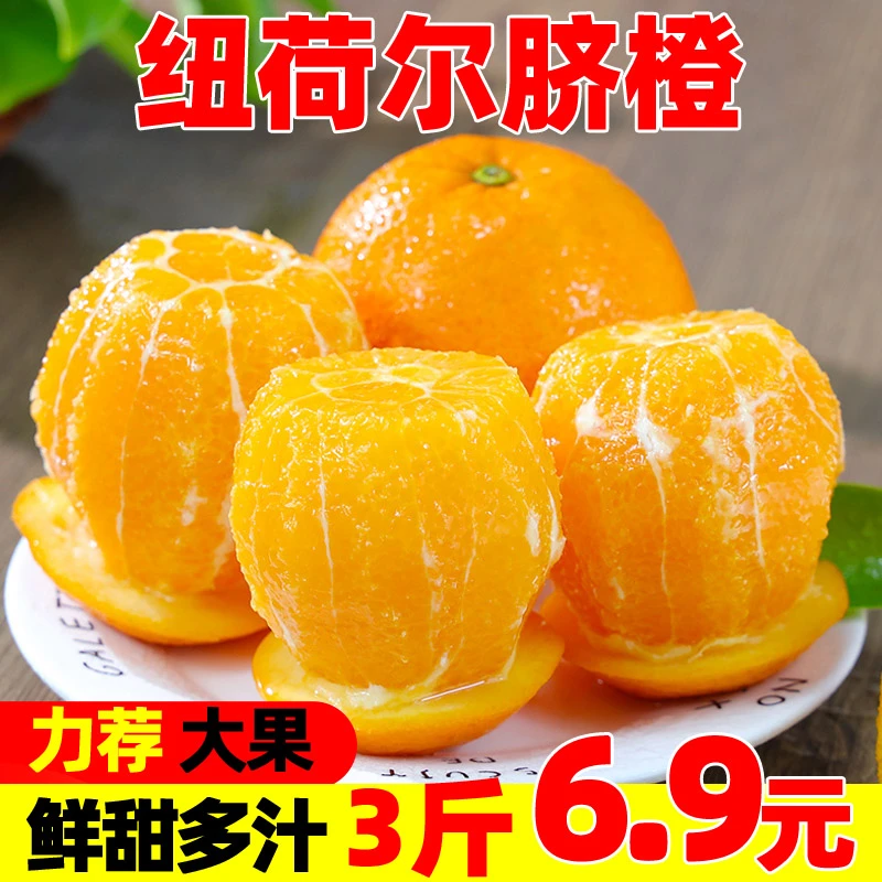 【补贴中】纽荷尔脐橙3斤5斤9斤 新鲜水果冰糖手剥甜橙子多汁血10