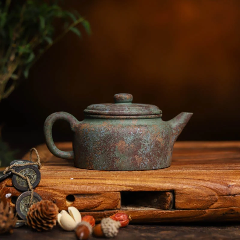 丨九斋仿青铜器德钟紫砂壶  锈迹里的故事