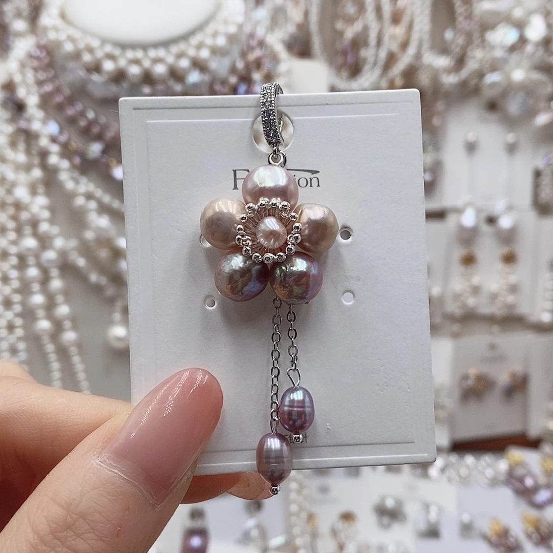 淡水珍珠耳饰银S925镶嵌