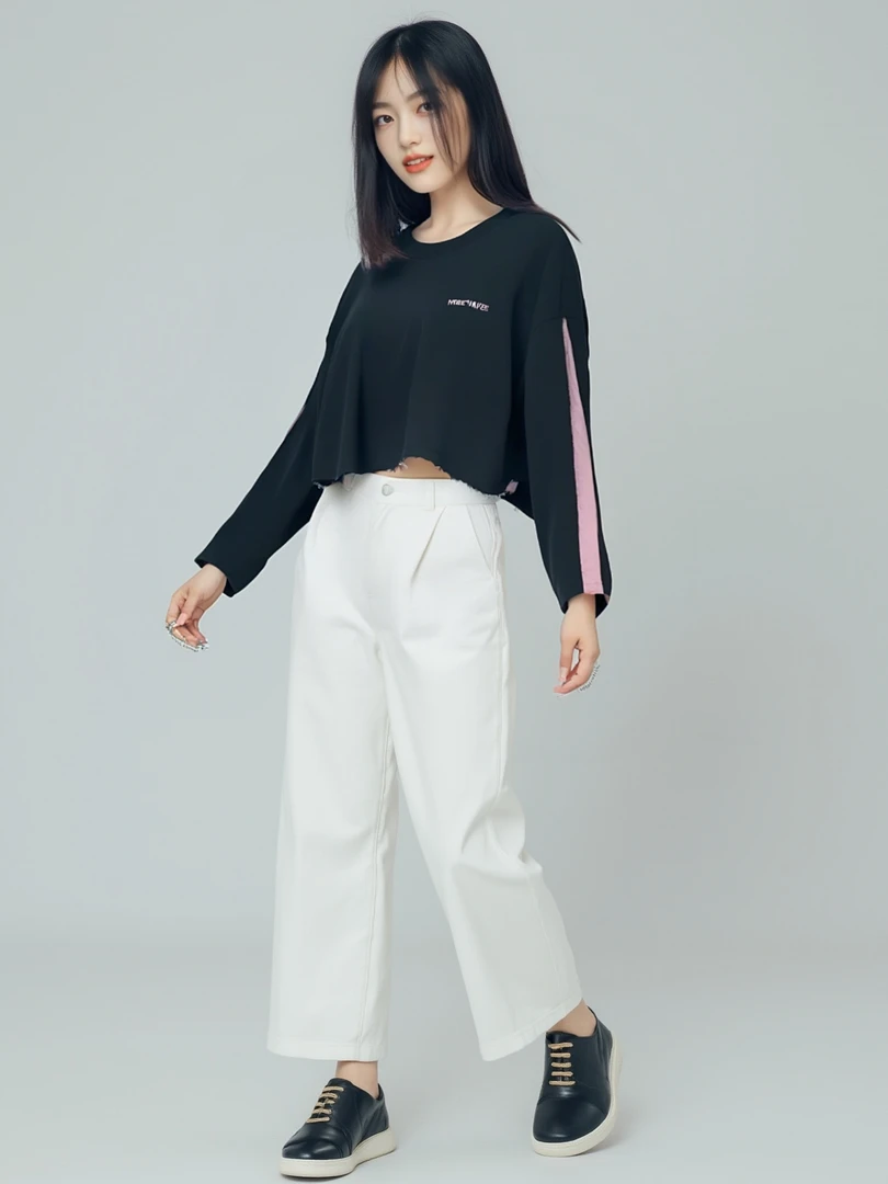 女款春秋季新款拼接色卫衣