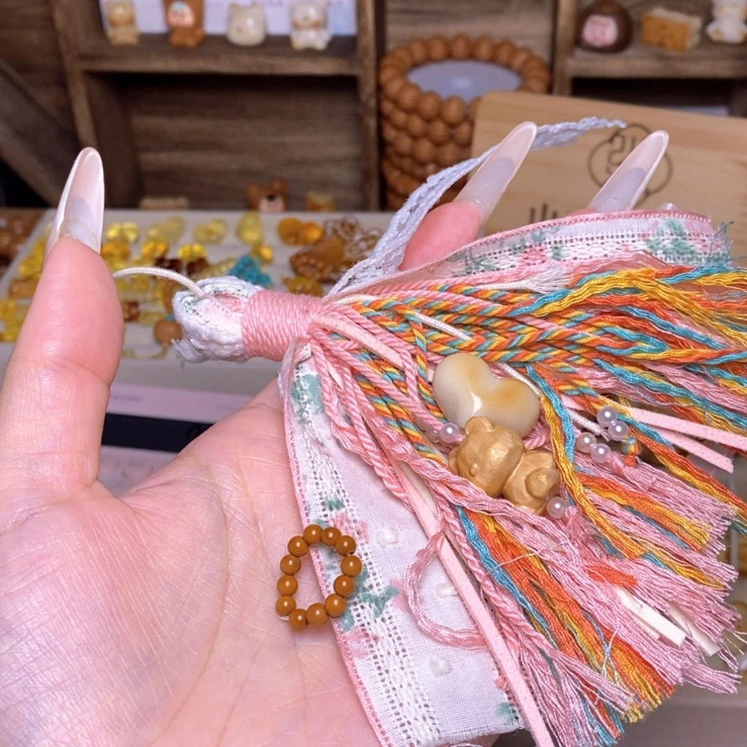 猴头核桃吊坠粉红泡泡 爱心 橄榄跑环