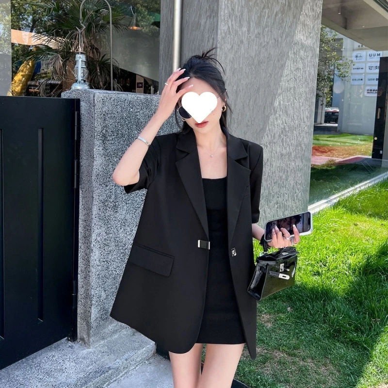 2025半袖西装外套女夏季新款韩版宽松设计感短袖休闲高级感小西服