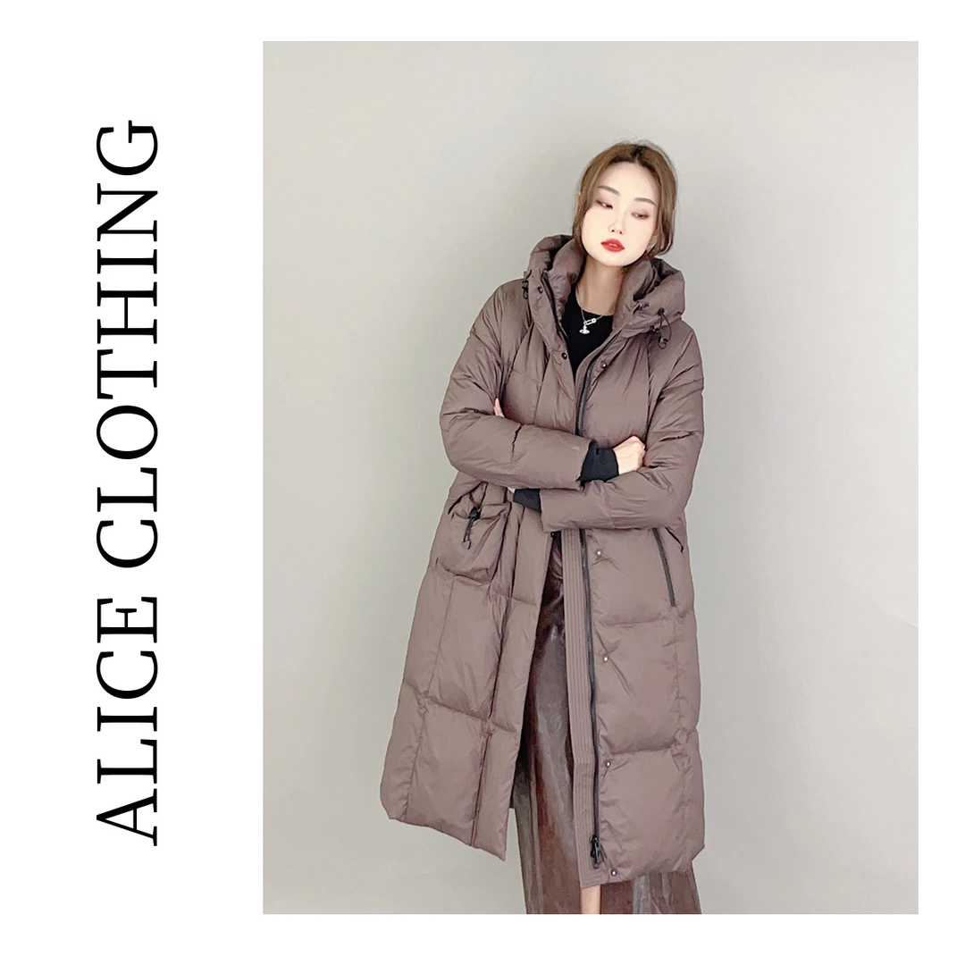 4【ALICE “新年序曲”时尚羽绒服】保暖连帽不对称口袋S2135013T