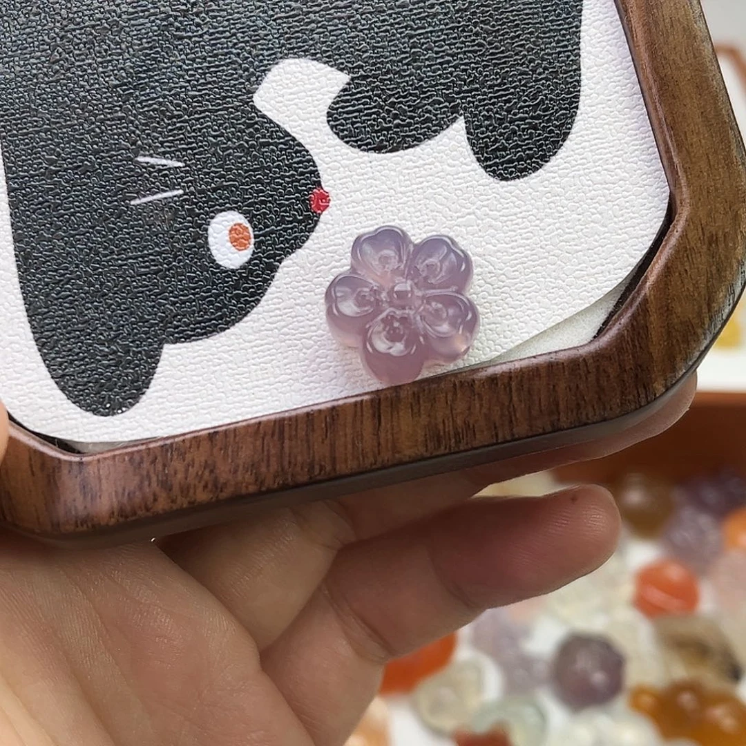 玛瑙/玉髓合金戒指紫色花花