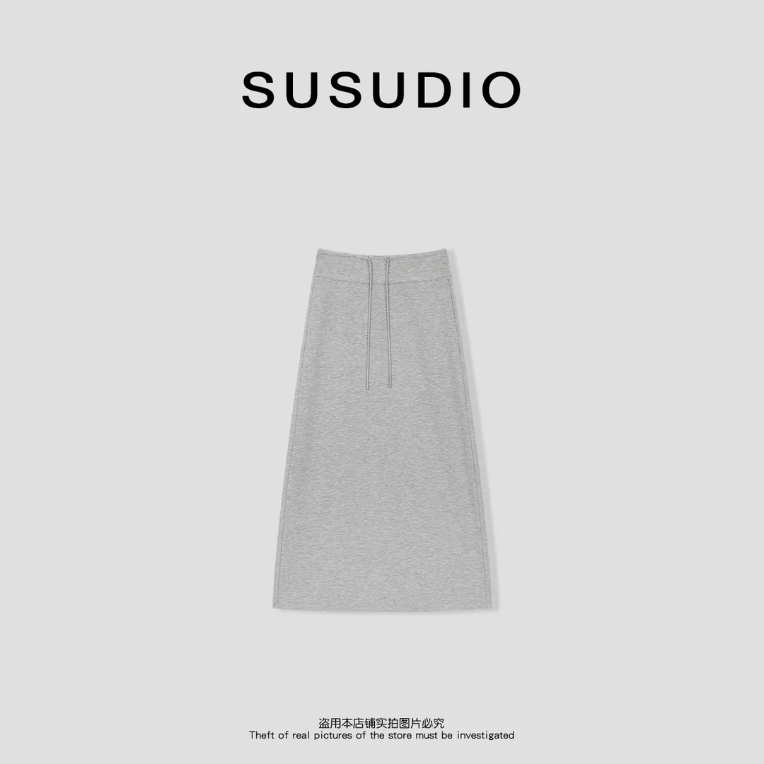 SUSUDIO 莱赛尔卡胯裙 极简高弹纯色显瘦百搭半身裙 40461