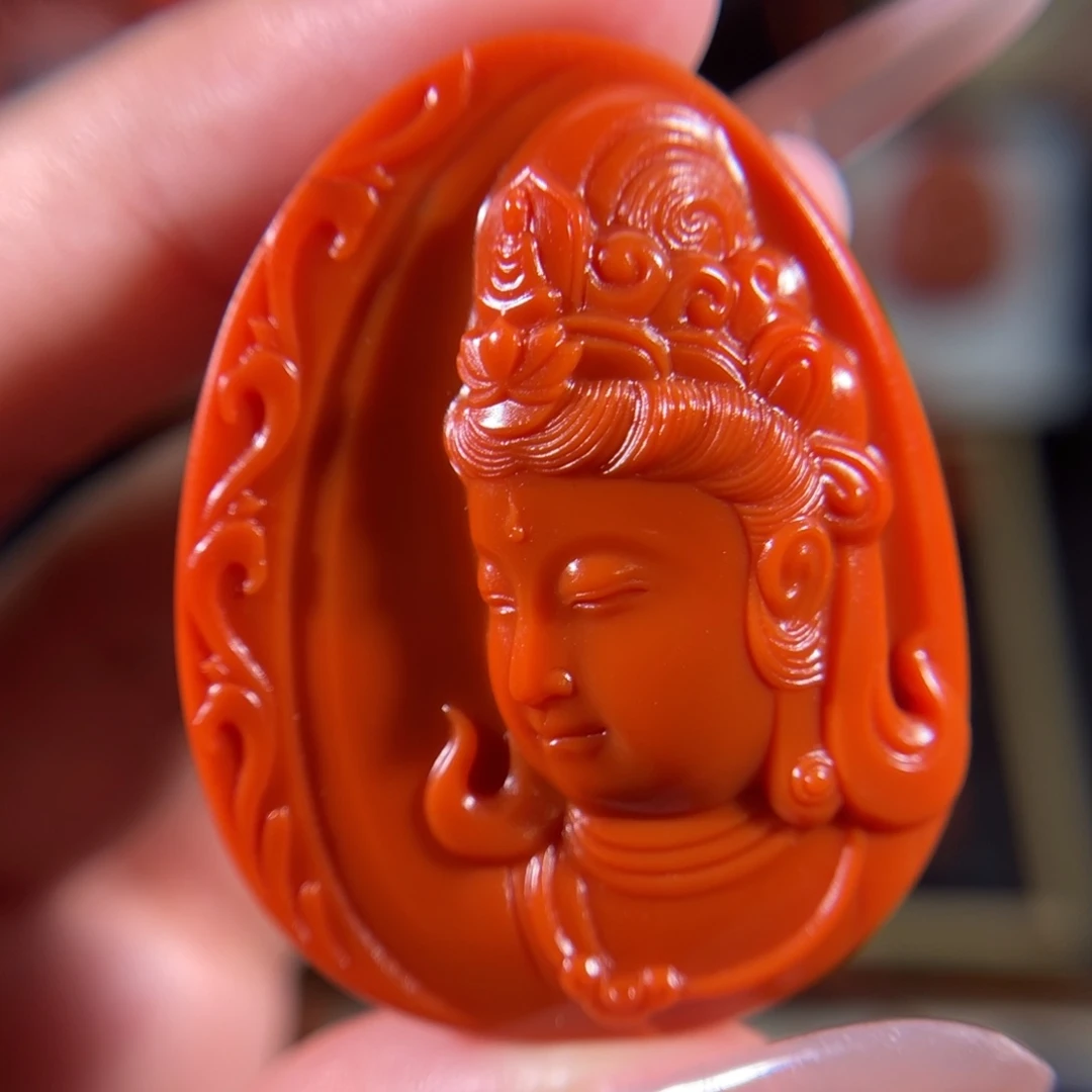 南红玛瑙未镶嵌观音42.7*33.8