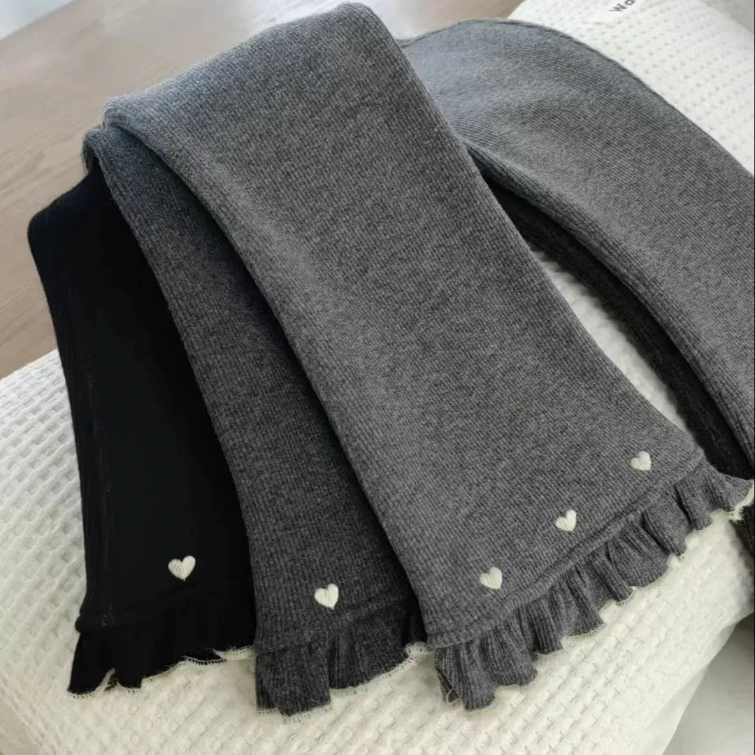 女童秋冬新款一体绒喇叭裤可爱甜美洋气百搭裤子儿童休闲外穿裤潮