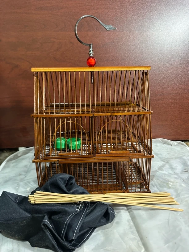 黄豆鸟专用踏笼三角形笼户外踏笼六门机关笼鸟笼