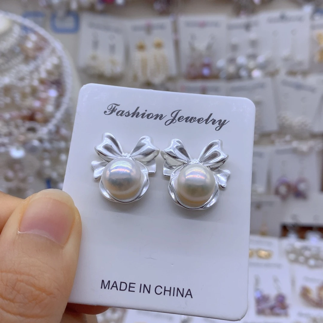 合金淡水珍珠耳饰项链