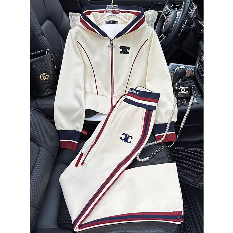 运动套装女2024新款时尚洋气休闲品牌专柜正品秋冬加绒卫衣两件套