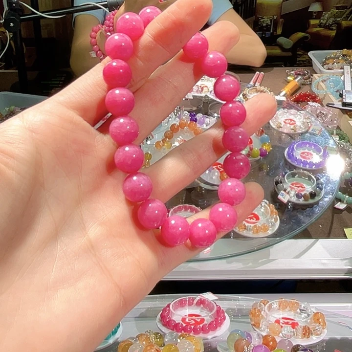 石英石铁合金蔷薇手链10mm