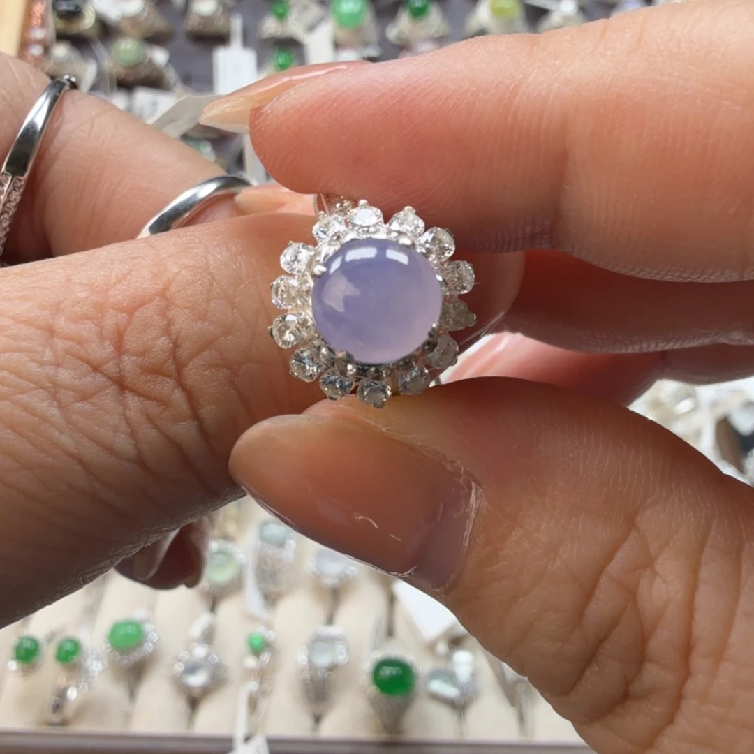 翡翠未镶嵌戒指8018