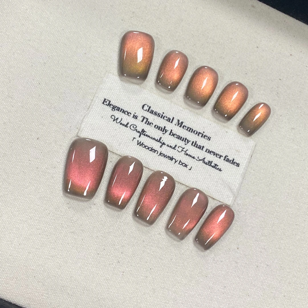 【双色火龙果】-纯手工穿戴甲温柔高级显白纯欲高级感美甲贴可拆卸