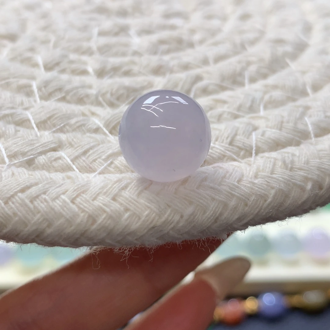 定制翡翠未镶嵌 毛货抛光定制 粉珠珠 卡12 f