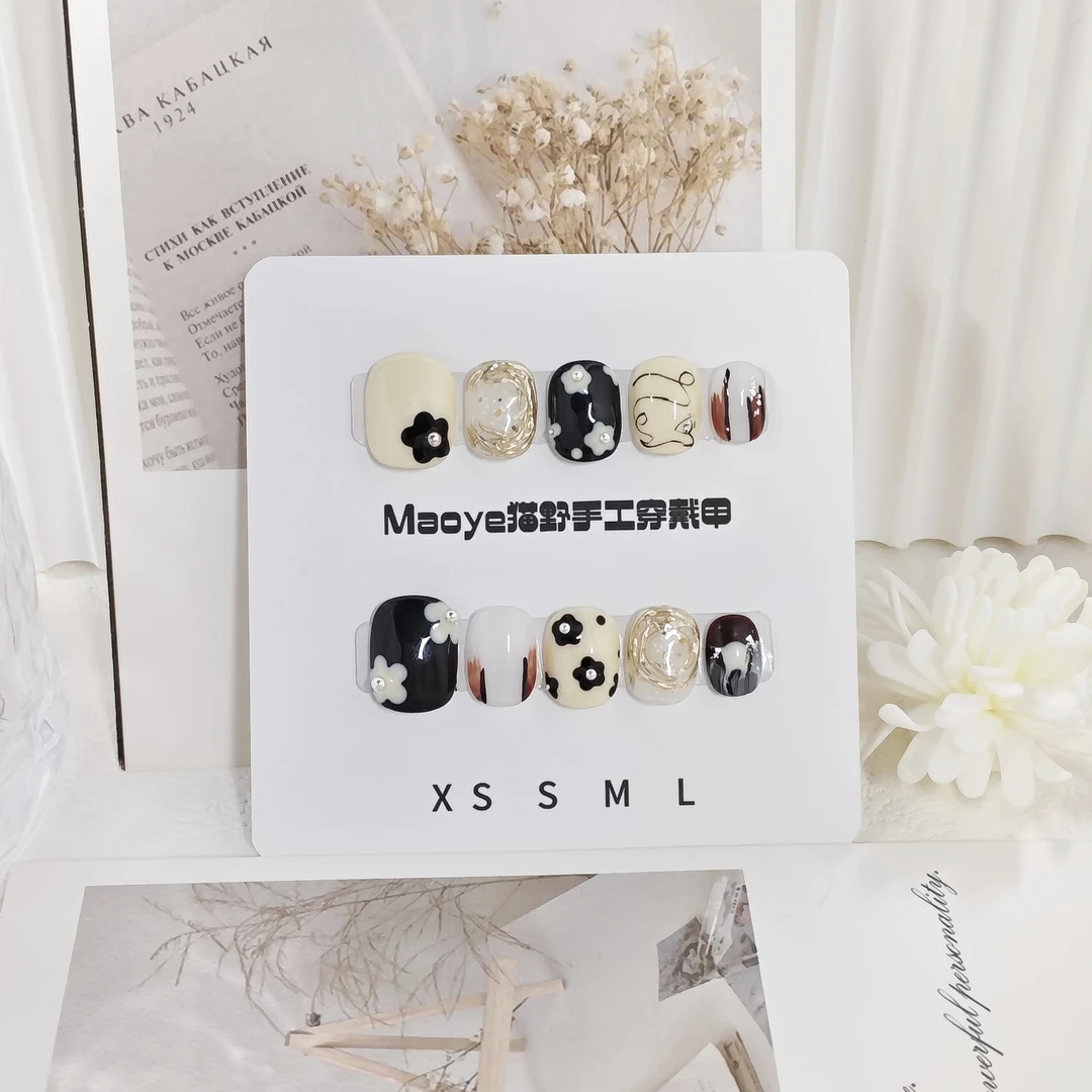 【花里时光】Maoye猫野纯手工小众设计/ins风/手绘/穿戴美甲