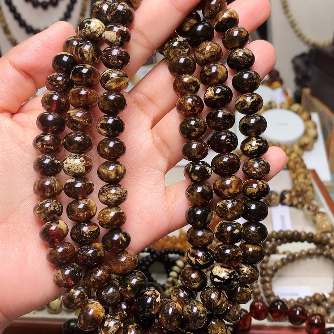 琥珀未镶嵌裸石血蜡花11-795