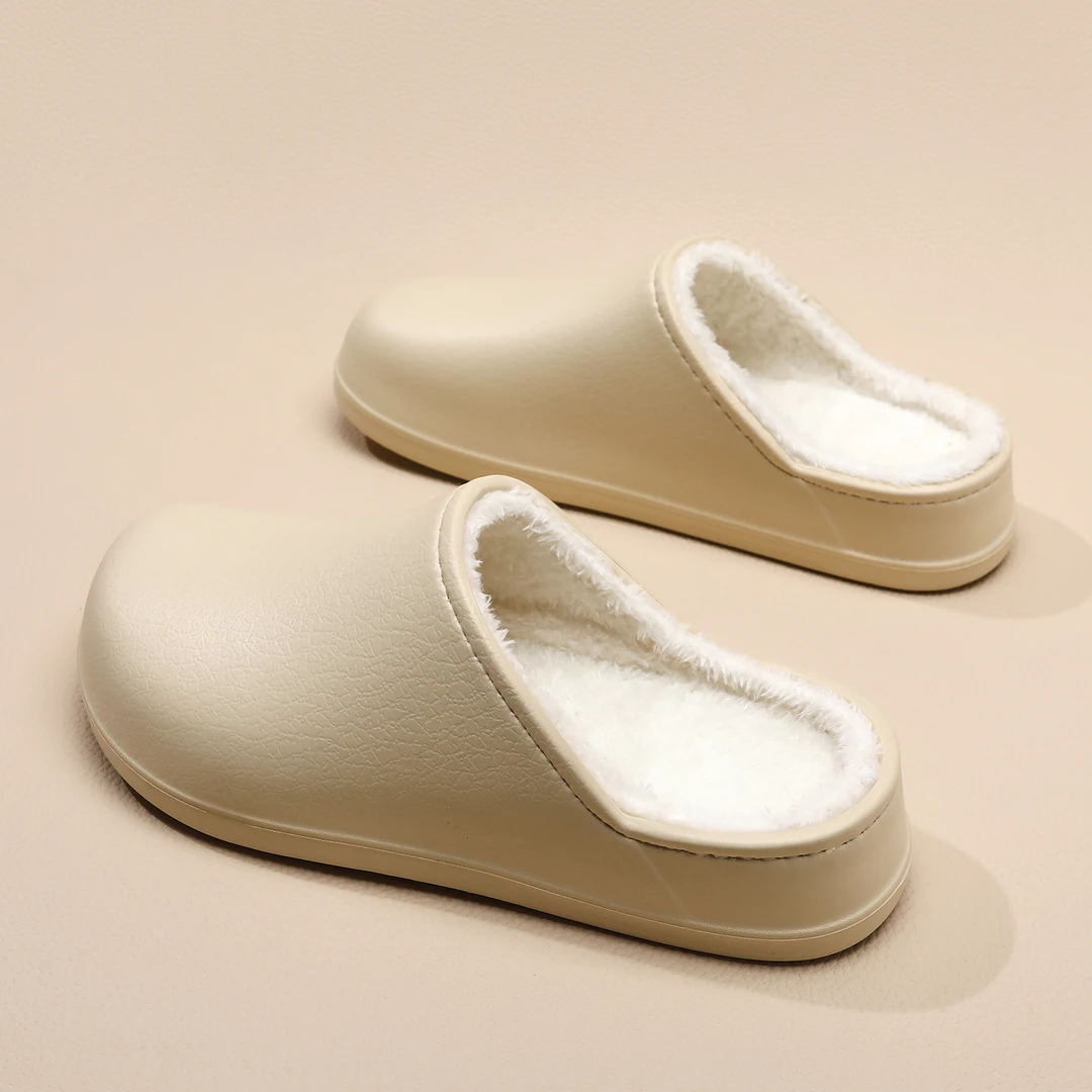 勃肯鞋女冬季2025新款软底防滑加绒保暖包头半拖鞋防水毛毛厨师鞋