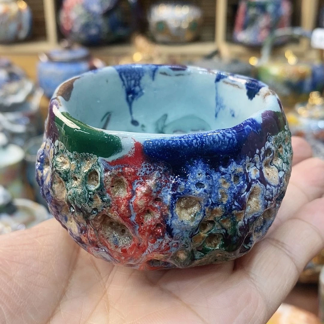 粗陶志野柴烧茶器