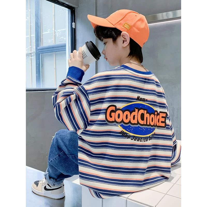 男童卫衣春秋款2025新款男孩中大儿童秋装上衣长袖T恤打底衫网红