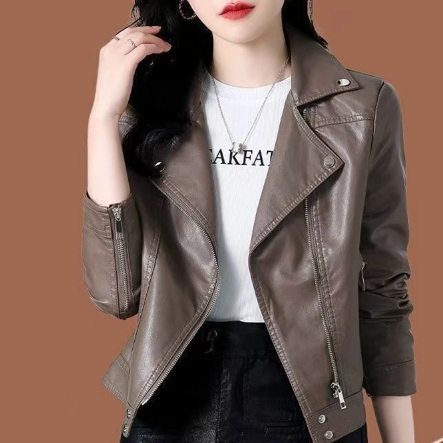 2025春季新款1688时尚洋气气质百搭短款皮衣外套