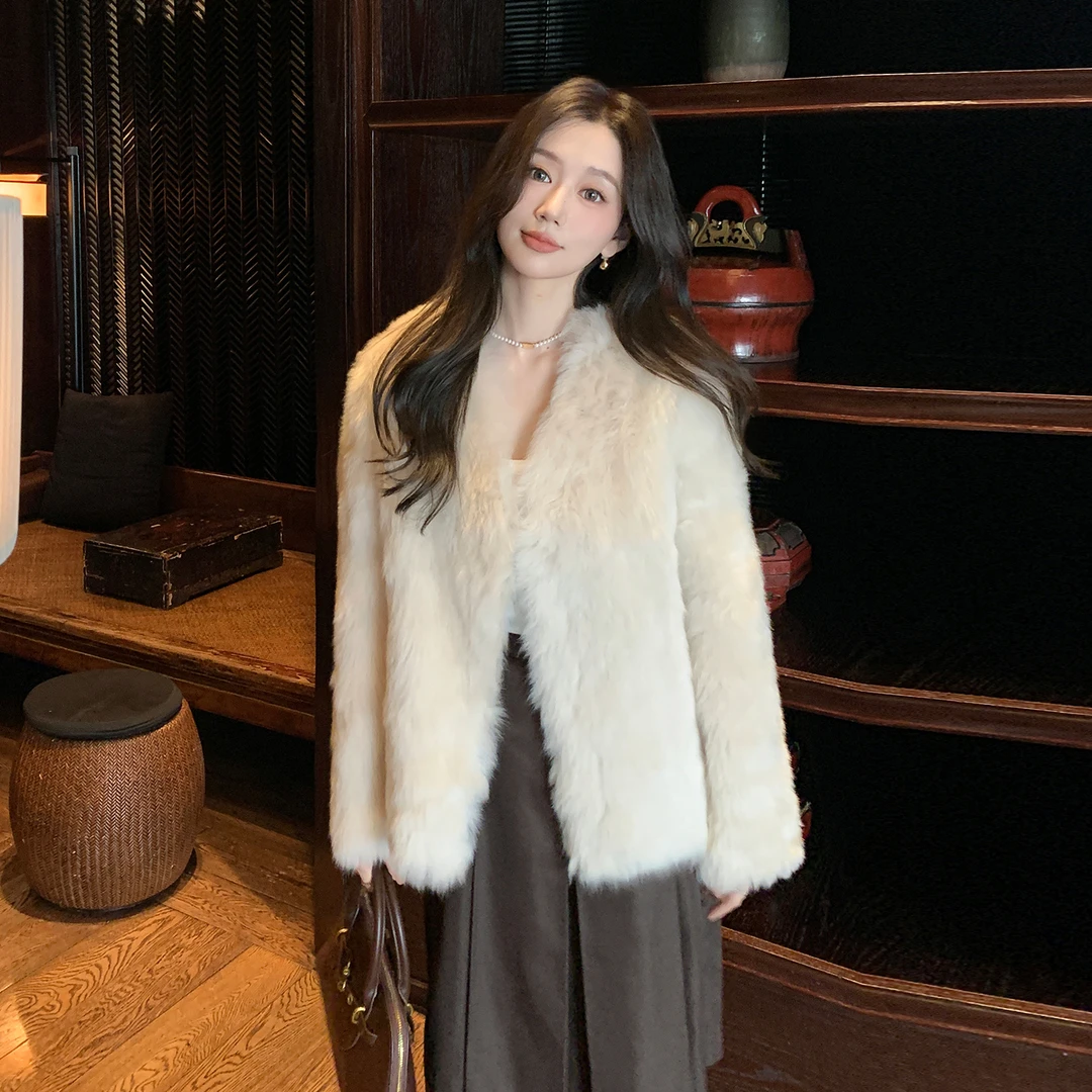 2025新款进口托斯卡纳皮毛一体外套女海宁皮草外套时尚简约中长款