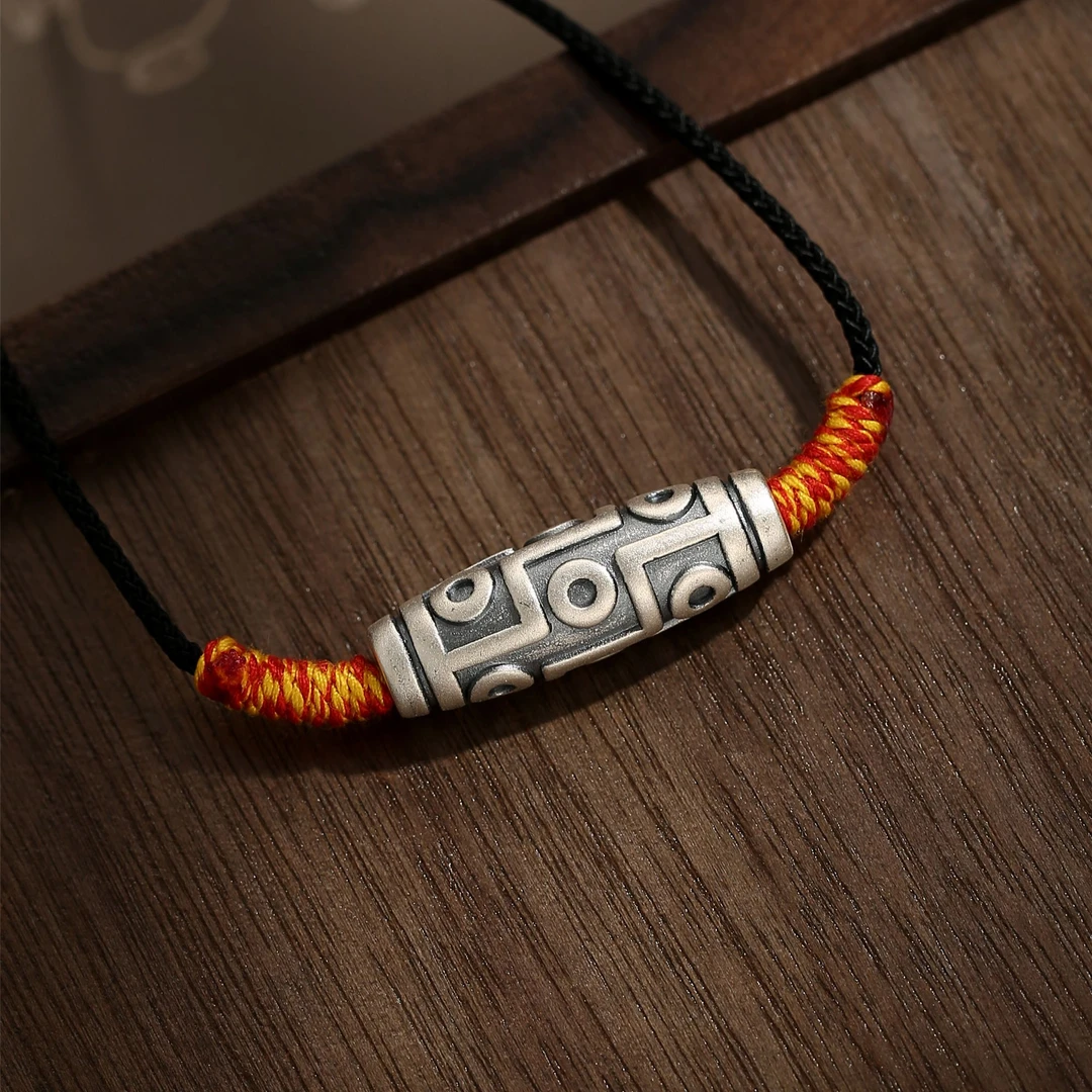 浮笙梦 吊坠足银 足银转运珠路路通吊坠复古项链古法情侣精工项链