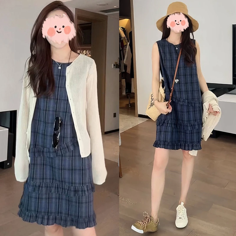 法式慵懒风女装休闲风开衫防晒长袖针织衫上衣连衣裙套装洋气衣服