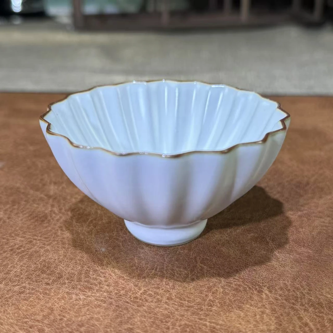 0120-汝窑翠羽斗笠复古主人杯家用天青色可养品茗陶瓷茶杯