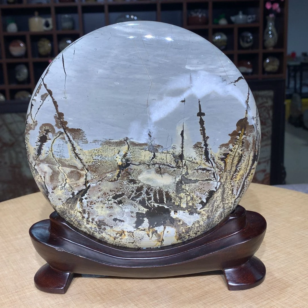 紫砂广西国画石摆件，收藏观赏