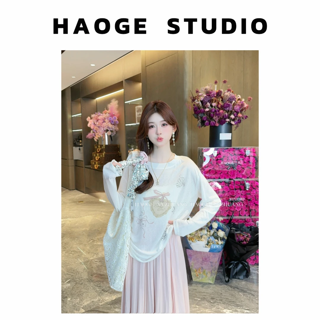 浩哥严选●T恤预X5TX0168A新款时尚长袖夏季圆领透气设计感