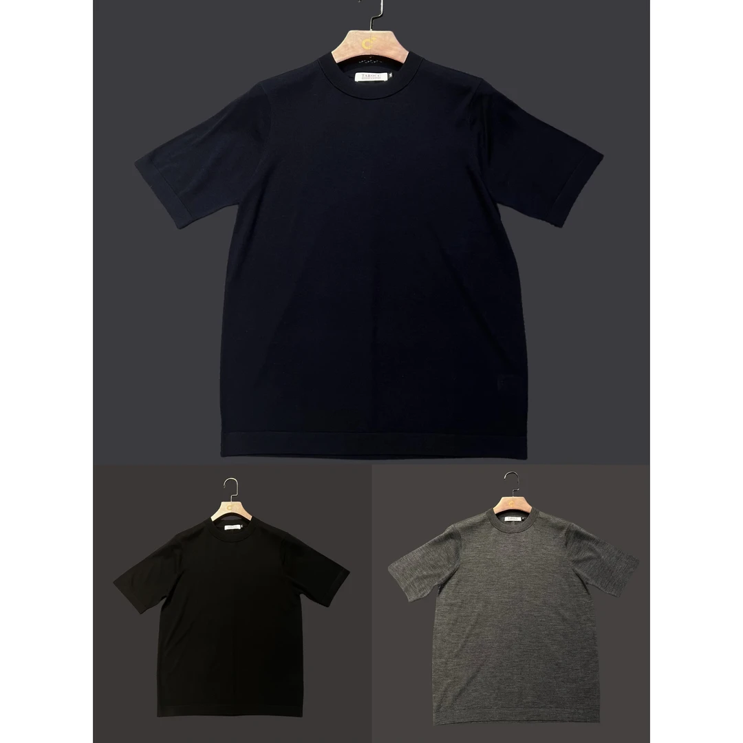 TAROCC100%精纺超细（17.5微米）美丽诺羊毛针织圆领短袖（静奢风）